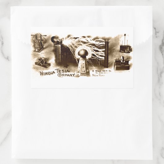 Sticker Rectangulaire Tesla Letterhead (Sac)