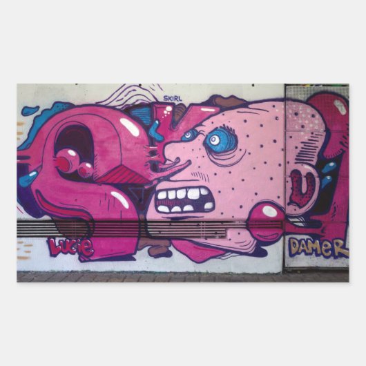 Sticker Rectangulaire Tête bizarre (Devant)