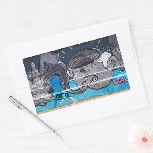 Sticker Rectangulaire Tête bizarre (Enveloppe)