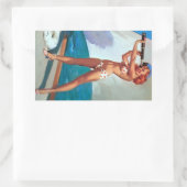 Sticker Rectangulaire Tête rouge avec broche en verre épicé U (Sac)