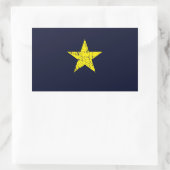 Sticker Rectangulaire Texas, Drapeau Historique Burnet Star, Distressed (Sac)