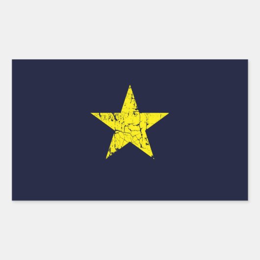 Sticker Rectangulaire Texas, Drapeau Historique Burnet Star, Distressed (Devant)