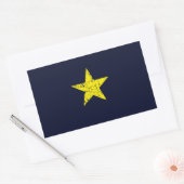Sticker Rectangulaire Texas, Drapeau Historique Burnet Star, Distressed (Enveloppe)