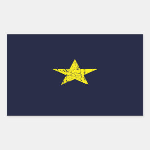 Sticker Rectangulaire Texas, Drapeau Historique Burnet Star, Distressed