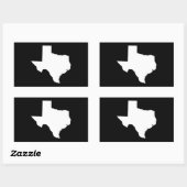 Sticker Rectangulaire Texas en blanc et noir (Feuille)