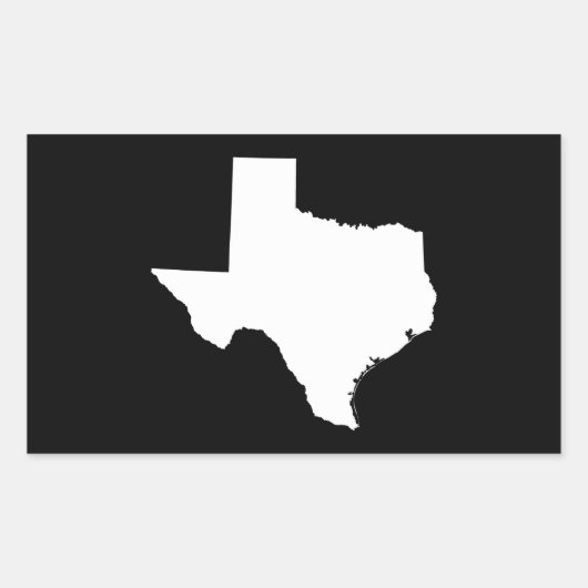 Sticker Rectangulaire Texas en blanc et noir (Devant)