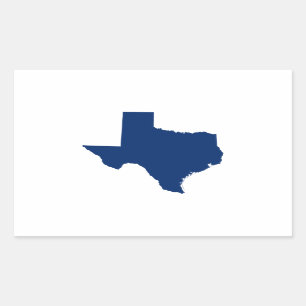 Sticker Rectangulaire Texas en bleu