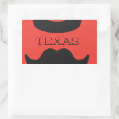 Sticker Rectangulaire Texas en rouge (Sac)