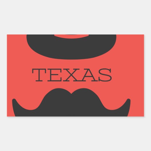 Sticker Rectangulaire Texas en rouge (Devant)