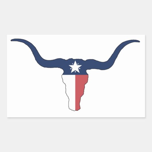 Sticker Rectangulaire Texas Longhorn (Devant)