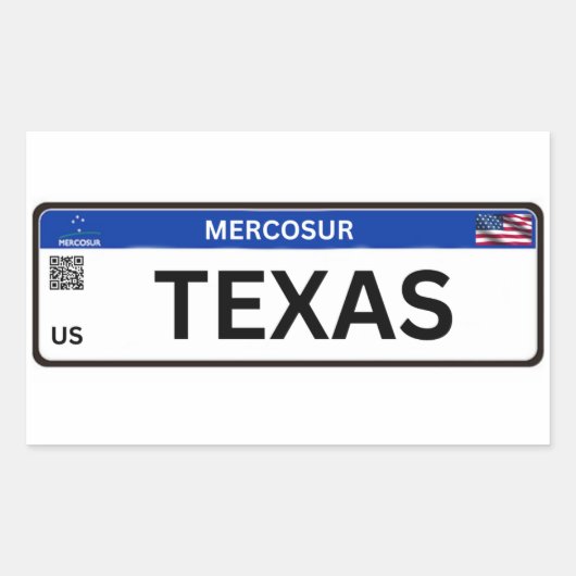 Sticker Rectangulaire Texas Mercosur (Devant)