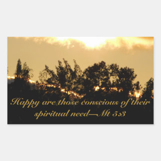 Sticker Rectangulaire Texte biblique du coucher du soleil