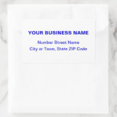 Sticker Rectangulaire Texte bleu clair Adresse professionnelle sur Blanc (Sac)