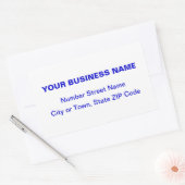 Sticker Rectangulaire Texte bleu clair Adresse professionnelle sur Blanc (Enveloppe)