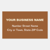 Sticker Rectangulaire Texte brut Adresse professionnelle sur Brown (Devant)