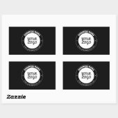 Sticker Rectangulaire Texte circulaire modifiable et Modèle de logo télé (Feuille)