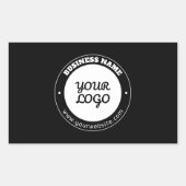 Sticker Rectangulaire Texte circulaire modifiable et Modèle de logo télé (Devant)