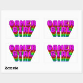 Sticker Rectangulaire Texte de la fille du joueur (Feuille)