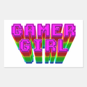 Sticker Rectangulaire Texte de la fille du joueur