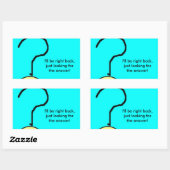 Sticker Rectangulaire texte drôle, point d'interrogation disparu émoji (Feuille)