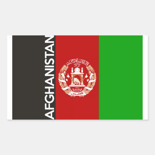 Sticker Rectangulaire texte du symbole du pays d'afghanistan (Devant)