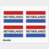 Sticker Rectangulaire Texte du symbole du pays de Pays-Bas (Feuille)
