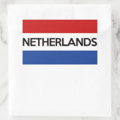 Sticker Rectangulaire Texte du symbole du pays de Pays-Bas (Sac)