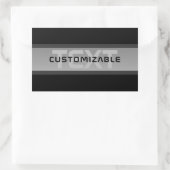Sticker Rectangulaire Texte en calques personnalisable moderne | Noir et (Sac)