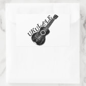Sticker Rectangulaire Texte Et Image Ukulele (Sac)