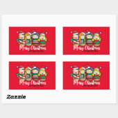 Sticker Rectangulaire Texte personnalisé Amitié adorable Joyeux Noël (Feuille)