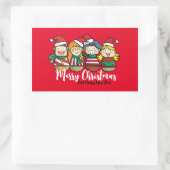 Sticker Rectangulaire Texte personnalisé Amitié adorable Joyeux Noël (Sac)