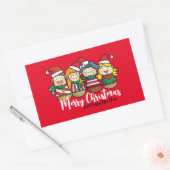 Sticker Rectangulaire Texte personnalisé Amitié adorable Joyeux Noël (Enveloppe)