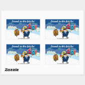 Sticker Rectangulaire Texte personnalisé Basque Olentzero scène de neige (Feuille)