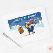 Sticker Rectangulaire Texte personnalisé Basque Olentzero scène de neige (Enveloppe)