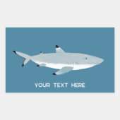 Sticker Rectangulaire Texte personnalisé de requin noir pointu (Devant)
