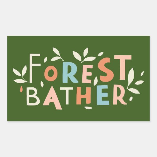 Sticker Rectangulaire Texte personnalisé du segment de forêt (Devant)