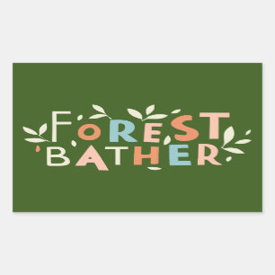 Sticker Rectangulaire Texte personnalisé du segment de forêt