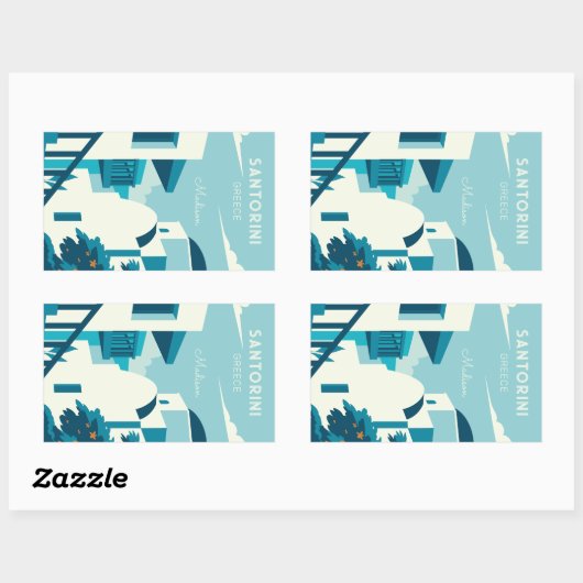 Sticker Rectangulaire Texte personnalisé Grèce (Feuille)