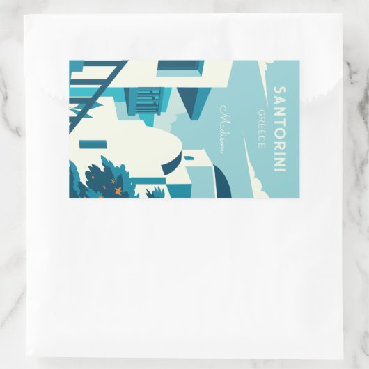 Sticker Rectangulaire Texte personnalisé Grèce (Sac)