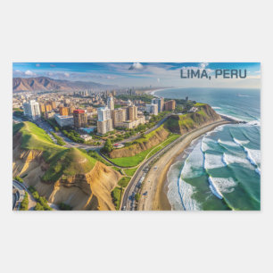 Sticker Rectangulaire Texte personnalisé Lima, Pérou