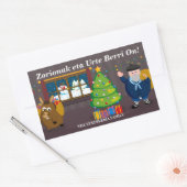 Sticker Rectangulaire Texte personnalisé, Olentzero Navidad / Scène de N (Enveloppe)