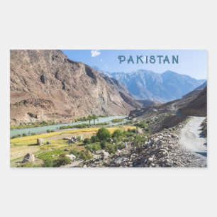 Sticker Rectangulaire Texte personnalisé Pakistan