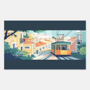 Sticker Rectangulaire Texte personnalisé Portugal