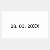 Sticker Rectangulaire Texte personnel modifiable utile (Devant)