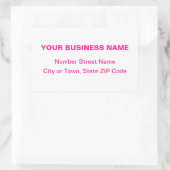 Sticker Rectangulaire Texte rose clair Adresse professionnelle sur blanc (Sac)
