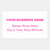 Sticker Rectangulaire Texte rose clair Adresse professionnelle sur blanc (Devant)