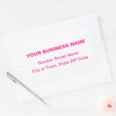 Sticker Rectangulaire Texte rose clair Adresse professionnelle sur blanc (Enveloppe)