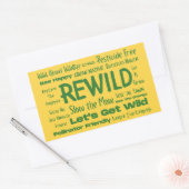 Sticker Rectangulaire Texte sauvage Jaune avec vert (Enveloppe)
