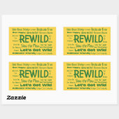 Sticker Rectangulaire Texte sauvage Jaune avec vert (Feuille)