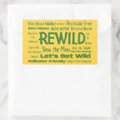 Sticker Rectangulaire Texte sauvage Jaune avec vert (Sac)